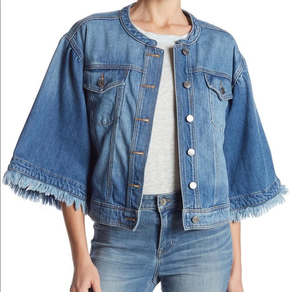 1. State Jackets & Blazers - 1.STATE Cotton Wide-Sleeve Denim Jacket
